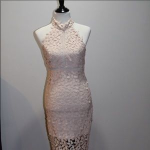 Elevate lace halter midi dress